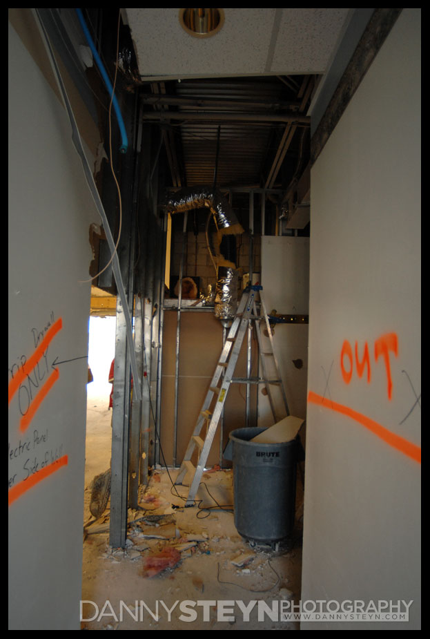 Studio demo - day 1. Photography studio construction project photos
