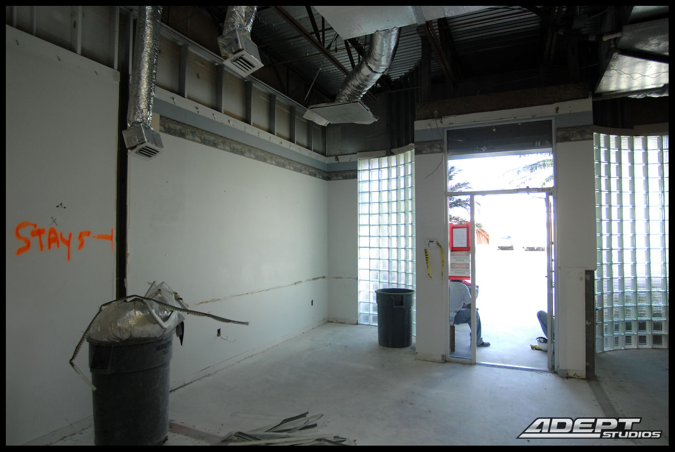 Studio demo - day 2. Photography studio construction project photos