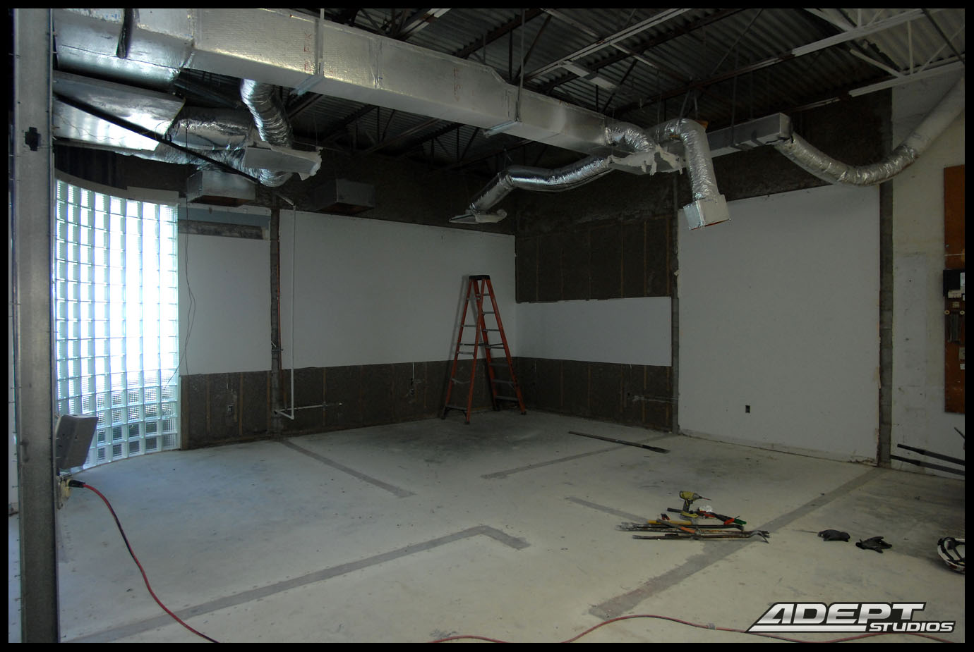 Studio demo - day 2. Photography studio construction project photos
