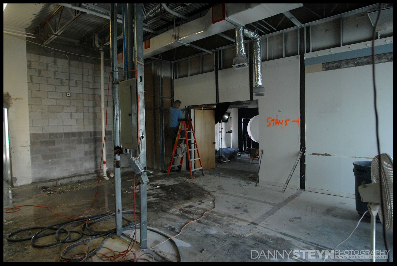 Studio demo - day 3. Photography studio construction project photos