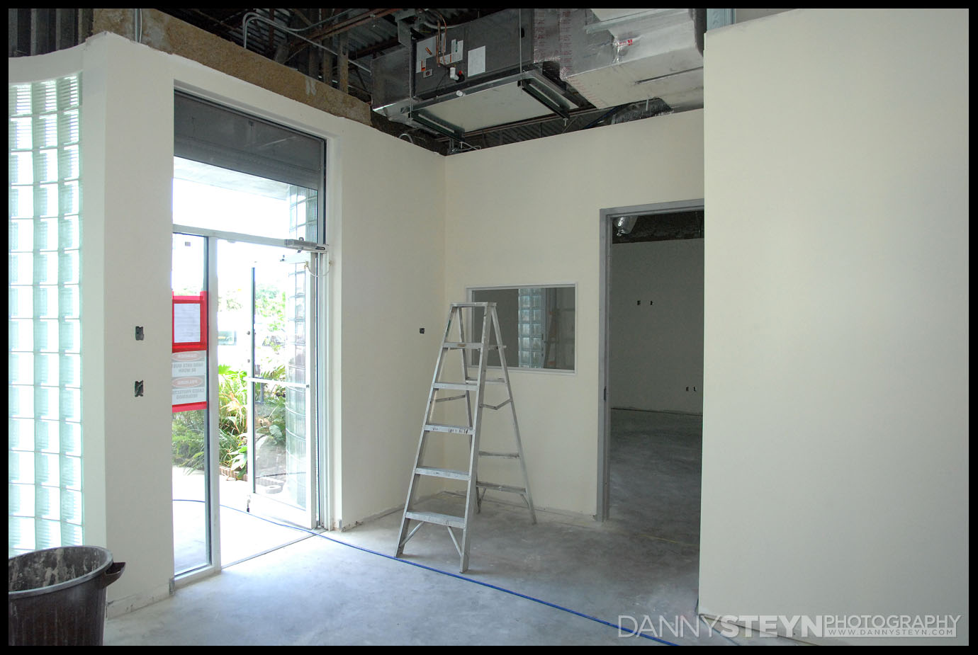 Photography studio Lobby dry-wall complete.