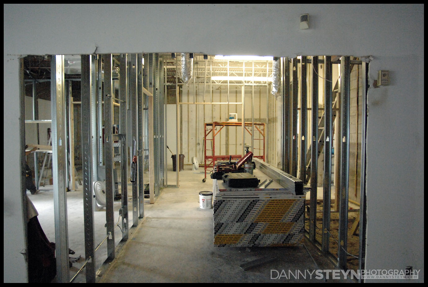 Looking from the Main Portrait studio, through the Gallery into the Prop room. Lobby to the left, new ADA bathroom to the right